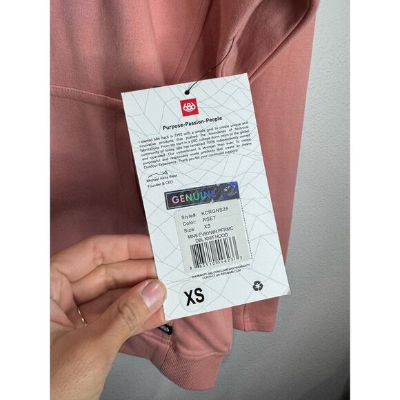 NWT 686 Pink Everywhere Performance Double Knit Hoodie XS - Picture 4 of 7